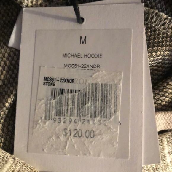 Onia Michael Slub Knit Hoodie in Stone Medium - Picture 6 of 8